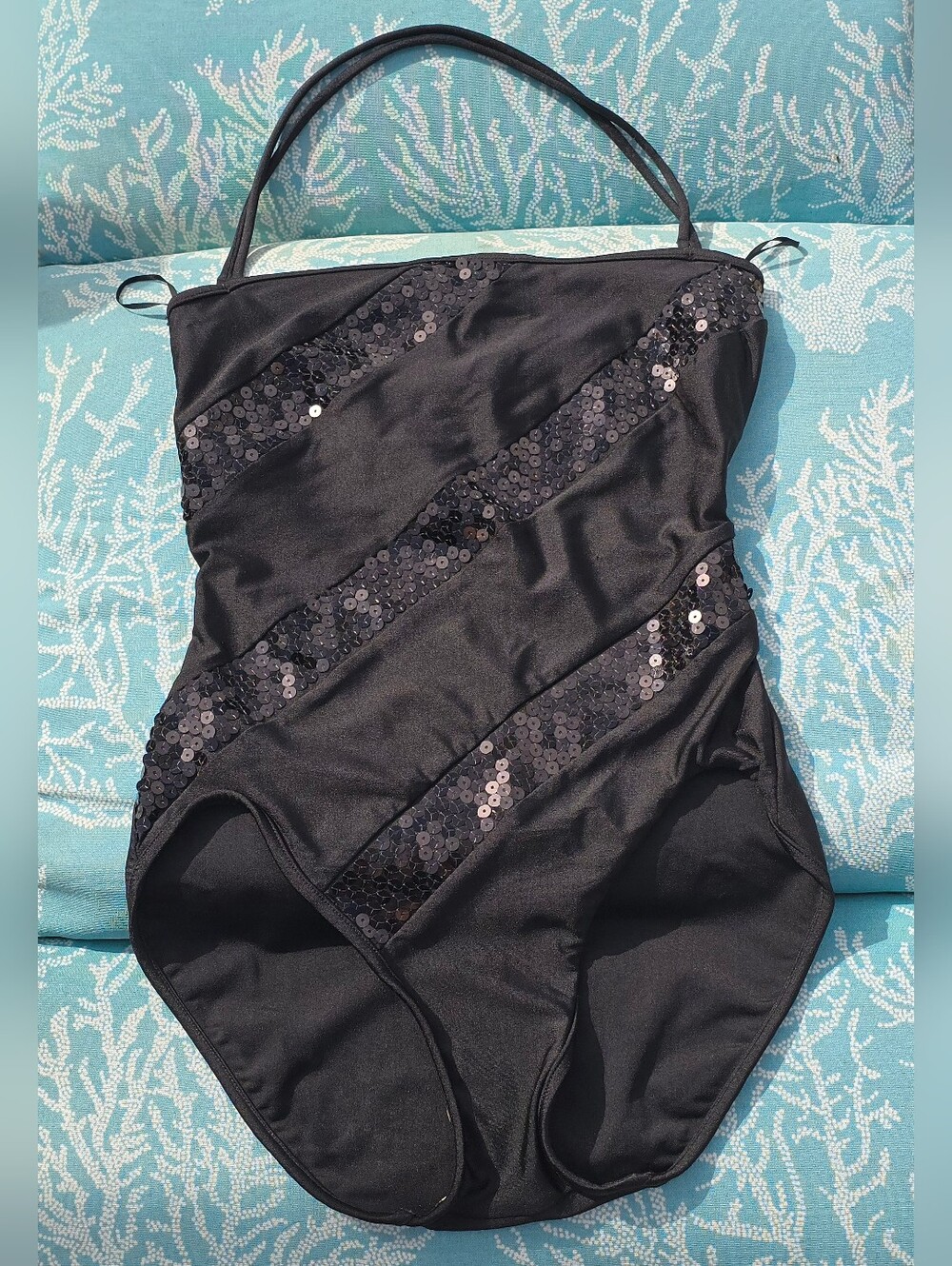 🆕✨VINTAGE✨ Bill Blass Sequin Maillot, Size 10 Swimsuit NWOT! 1989